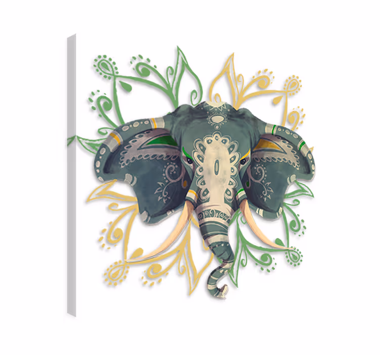 Quadro con elefanti mandala in vinile - TenStickers