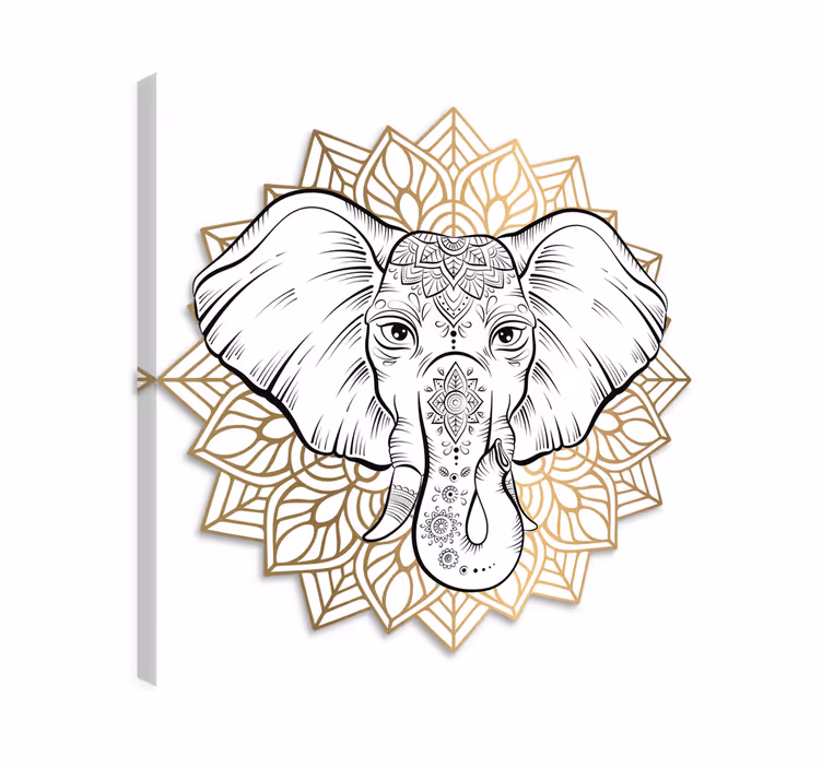 Quadro con elefanti mandala animale - TenStickers