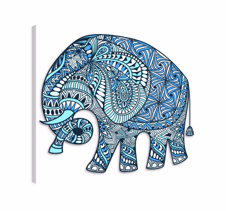 Quadro con elefanti mandala e fiori - TenStickers