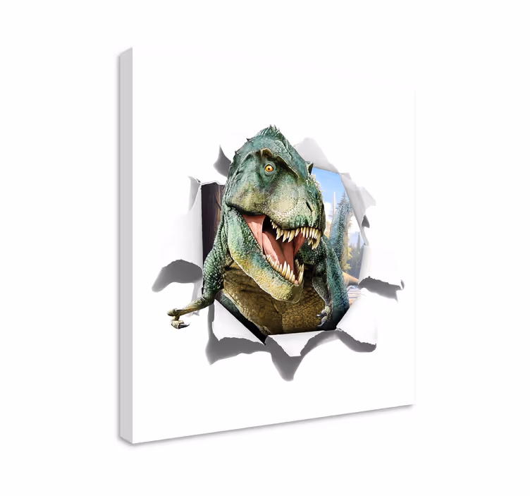 Dipinto dinosauri 3d t-rex arrabbiato - TenStickers