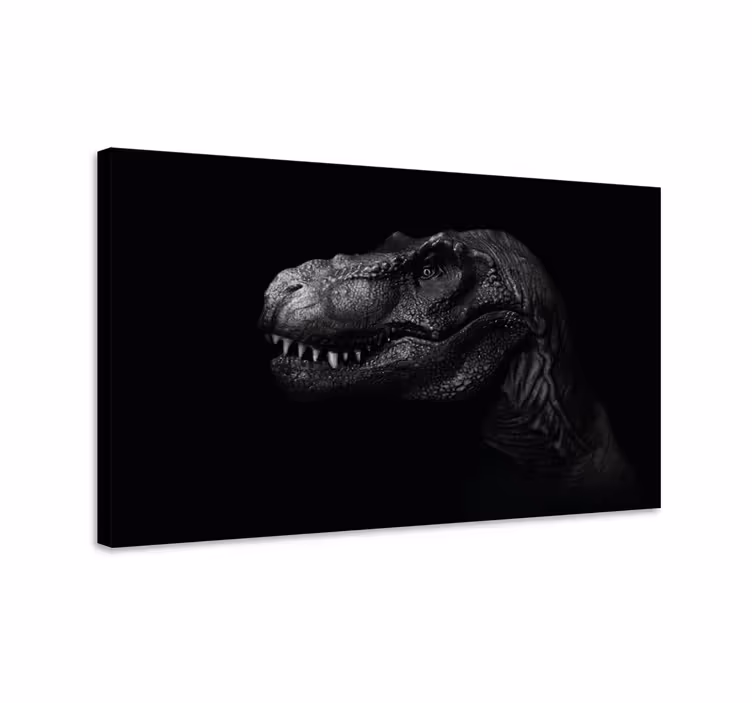 Dipinto dinosauri realistico ed elegante su sfondo nero - TenStickers