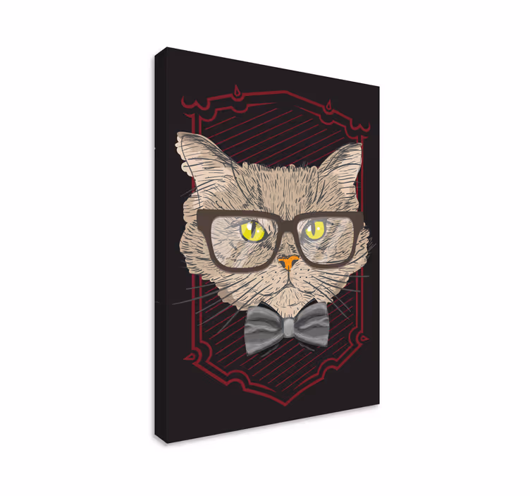 Quadro gatto con occhiali - TenStickers