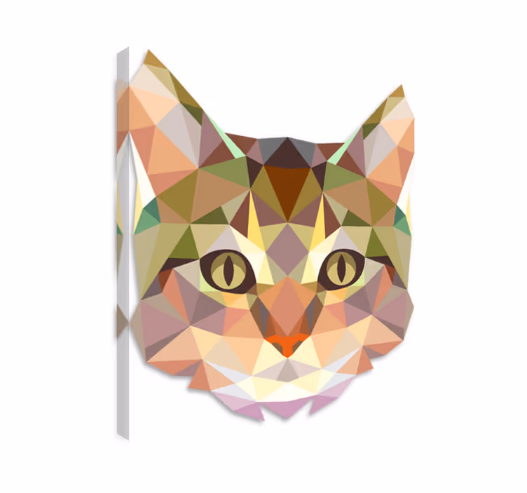 Quadro gatto adesivo decorativo faccia geometrica - TenStickers