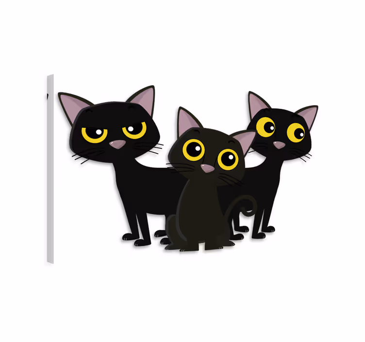 Quadro gatto gattini neri - TenStickers