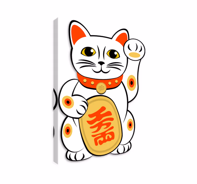 Quadro gatto adesivo decorativo gatto cinese - TenStickers