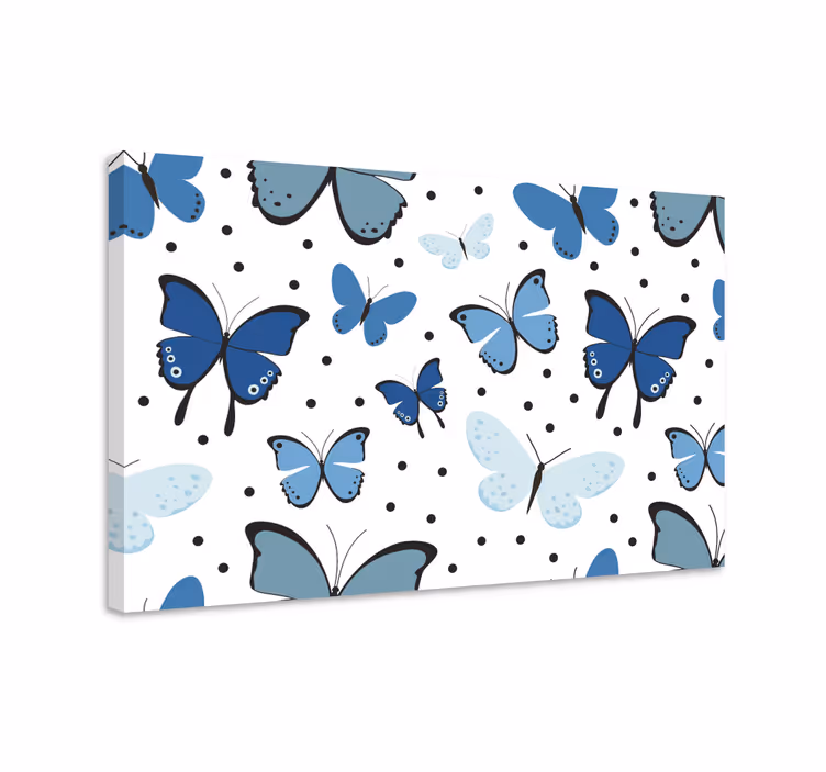 Dipinto farfalle ali di farfalla nere e blu - TenStickers