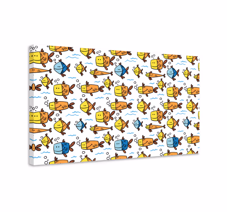 Quadro pesci stile bambini multicolore - TenStickers