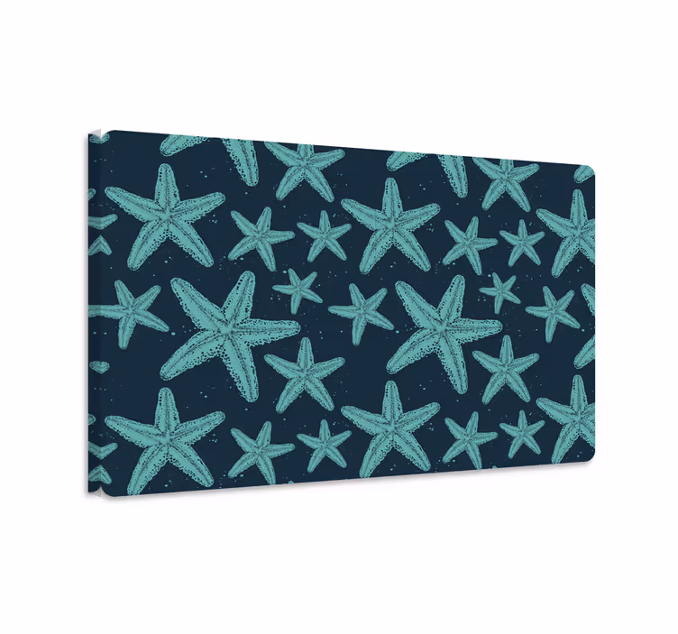 Quadro pesci stelle marine blu tono laptop - TenStickers