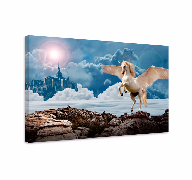 Quadro unicorno unicorno senza paura nella nebbia - TenStickers