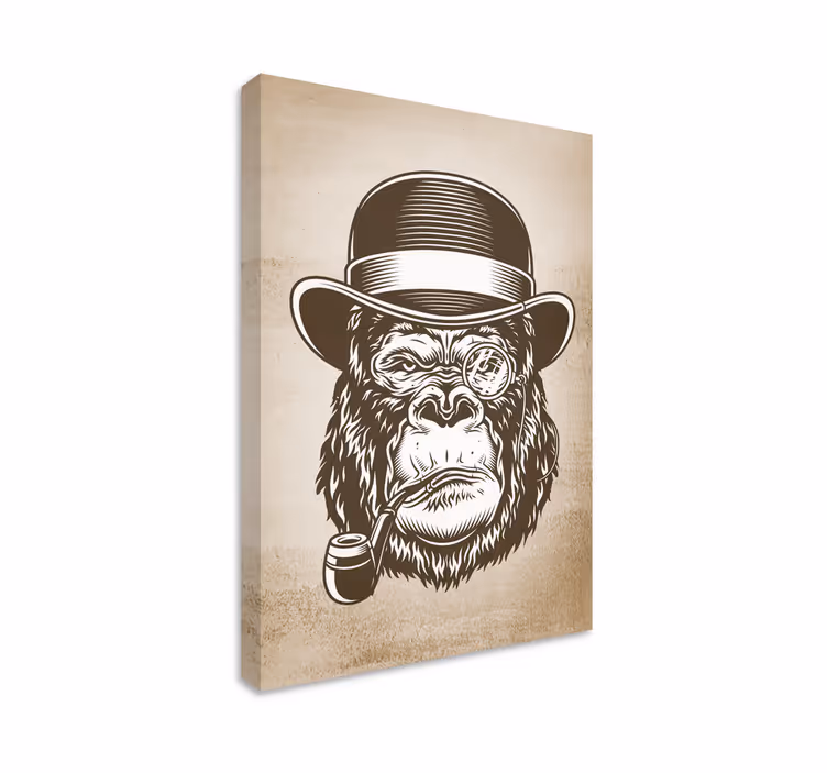 Quadro con animali e insetti gorilla gentiluomo - TenStickers