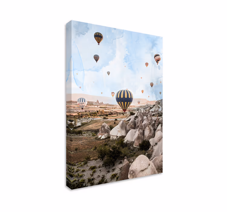 Quadro paesaggio avventura in mongolfiera - TenStickers