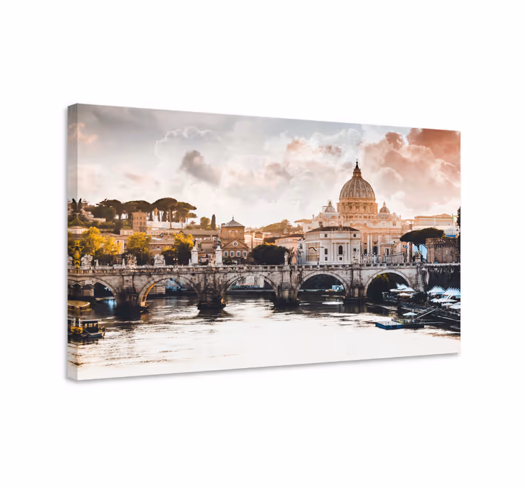 Quadro città e paesi lungofiume storico - TenStickers