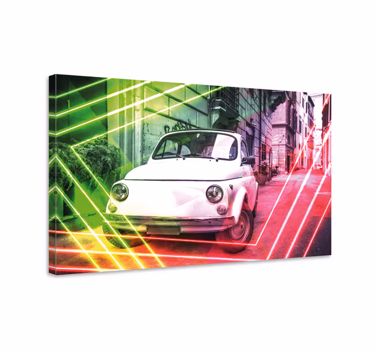 Quadro astratto veicolo retrò urbano - TenStickers