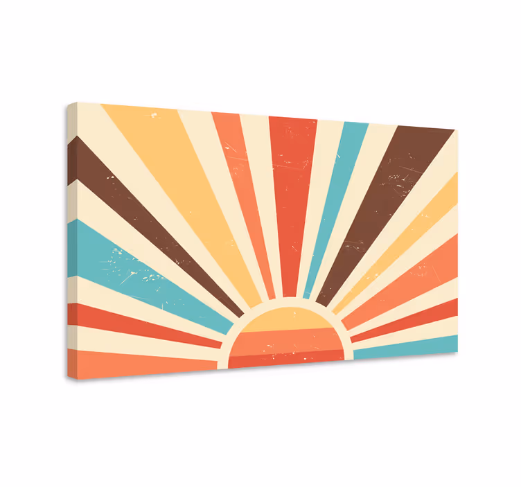 Quadro di paesaggio Tramonto vintage astratto - TenStickers