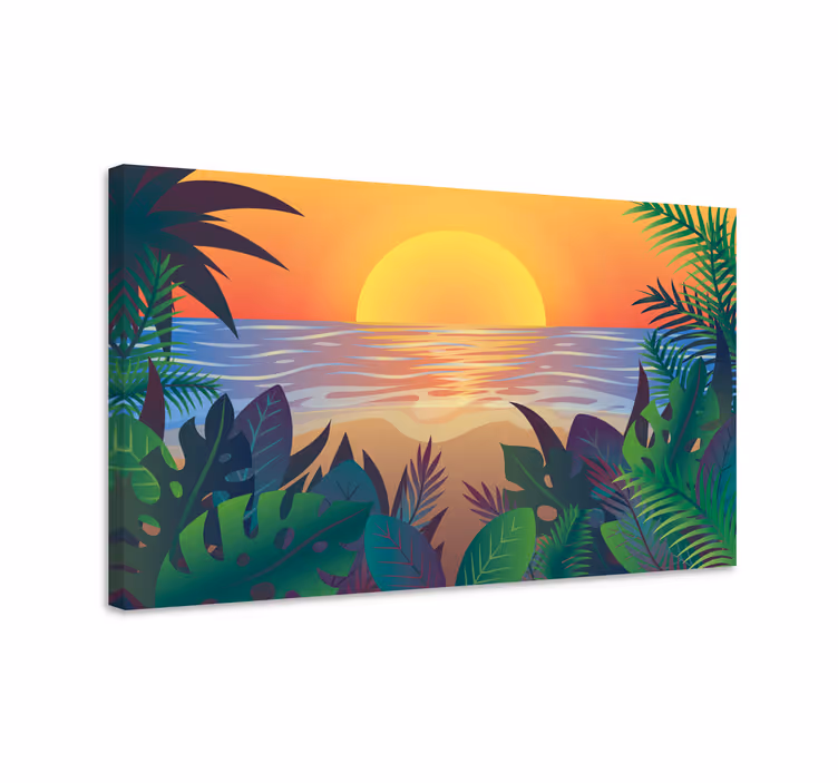 Quadro paesaggio panorama del tramonto tropicale - TenStickers