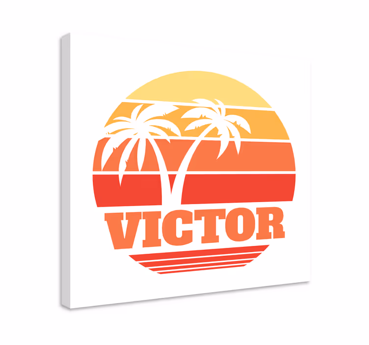 Quadro personalizzabile palmi al tramonto - TenStickers