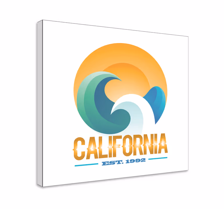 Dipinto marinaio emblema del surf californiano - TenStickers