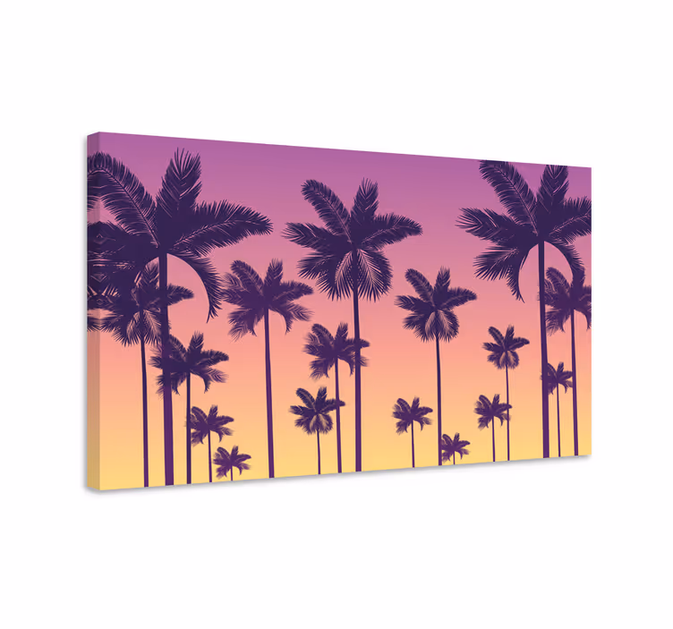 Quadro paesaggio sagoma tropicale - TenStickers