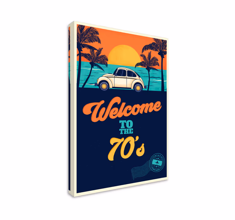 Quadro vintage poster retrò sulla spiaggia - TenStickers