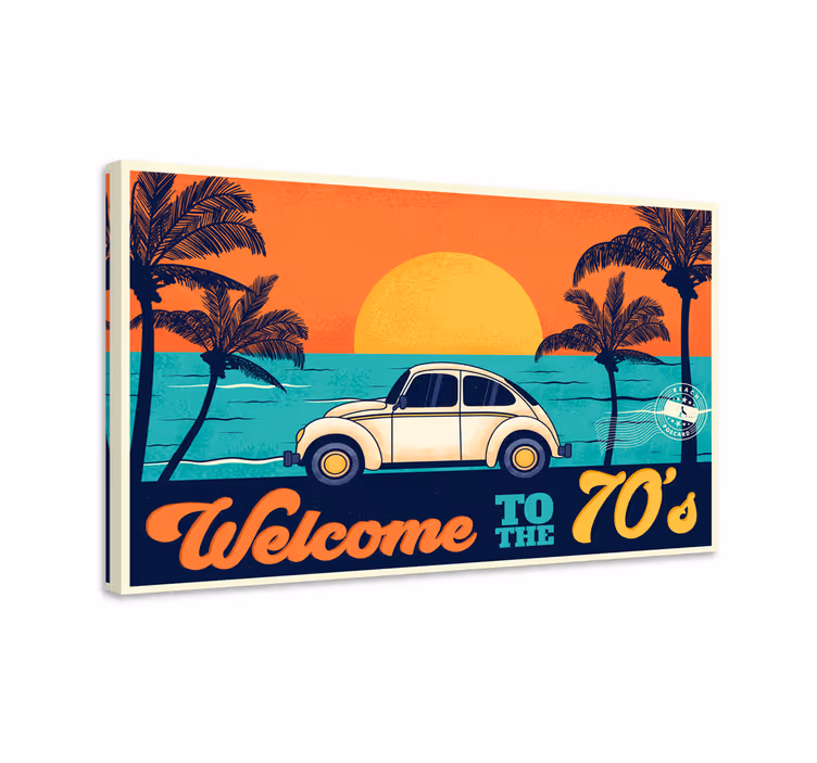 Quadro design vintage Benvenuti negli anni '70 - TenStickers