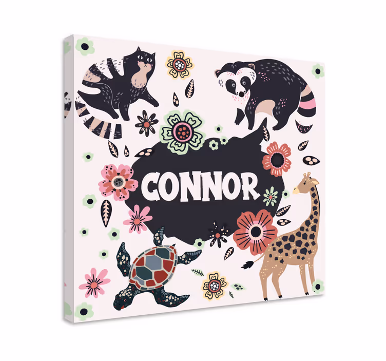 Quadro per cameretta collage naturalistico personalizzato - TenStickers