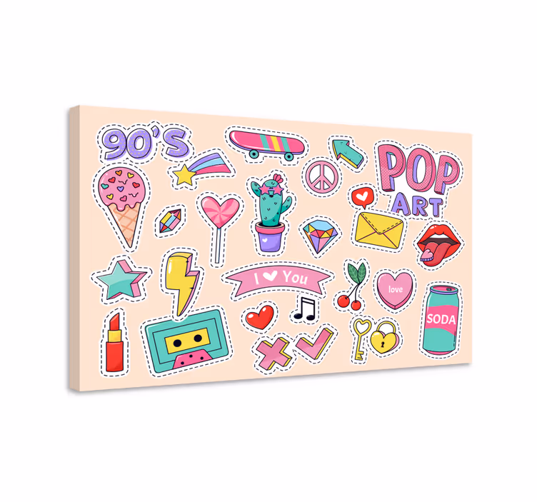 Quadro astratto adesivi pop retrò - TenStickers