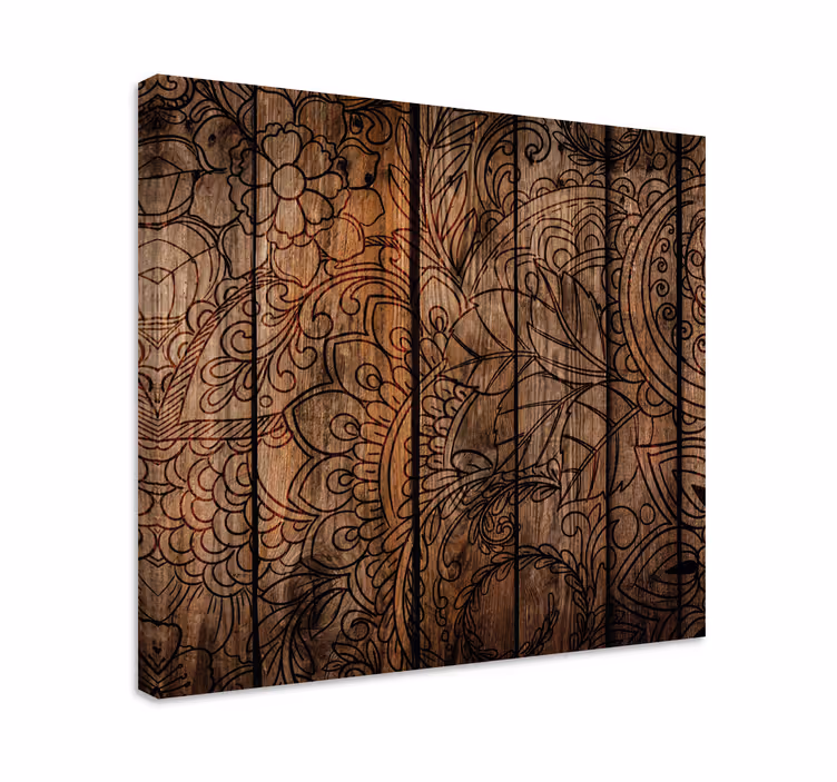 Quadro con mandala effetto legno - TenStickers