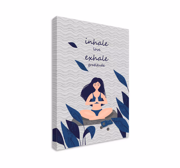 Quadro con frase meditazione respiro serenità - TenStickers