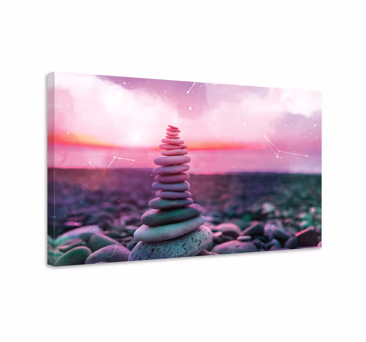 Dipinto zen torre di pietre bilanciate - TenStickers