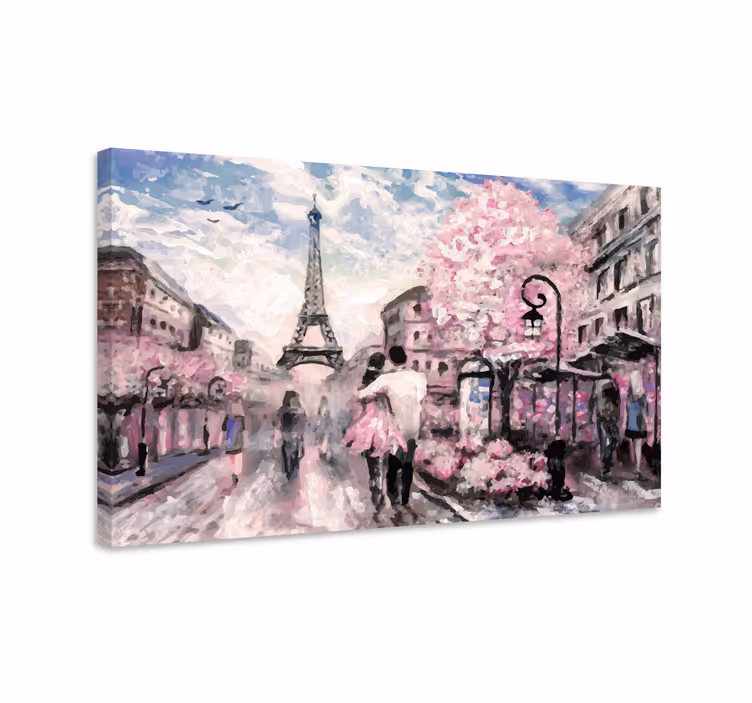 Quadro città e paesi passeggiata primaverile a parigi - TenStickers
