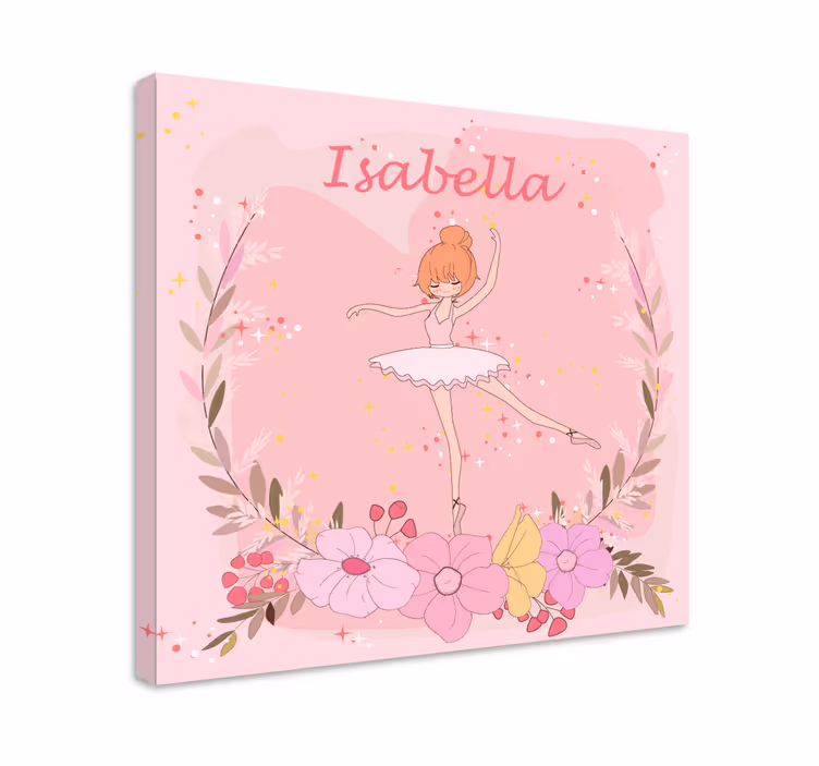 Quadro ballerina con nome personalizzato - TenStickers