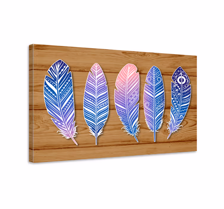 Quadro penna collezione blu stilizzata - TenStickers