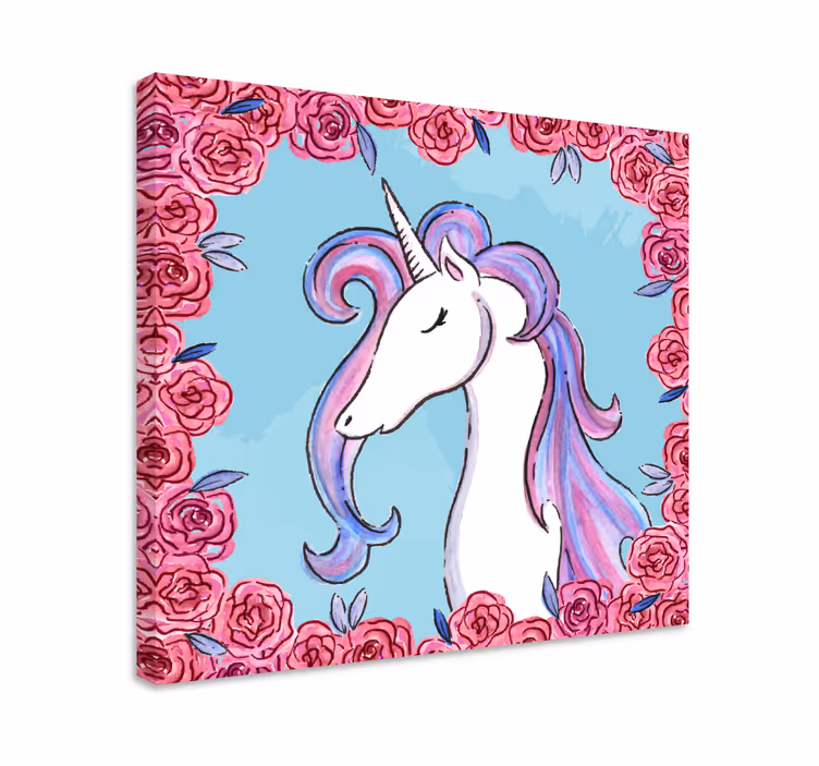 Quadro unicorno Unicorni lilla - TenStickers