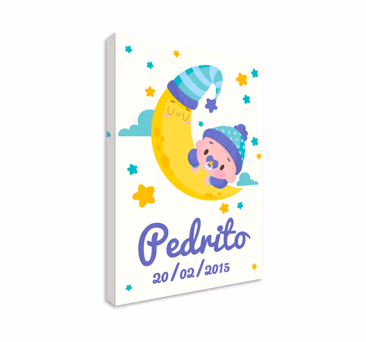 Quadri cameretta neonato bambino che dorme luna - TenStickers