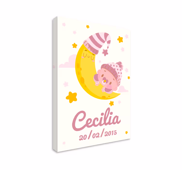 Quadri cameretta neonato abbraccio della luna felice - TenStickers