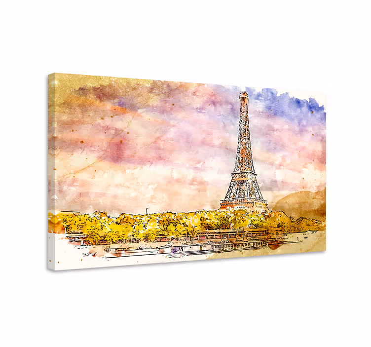Quadro città e paesi scena torre eiffel - TenStickers