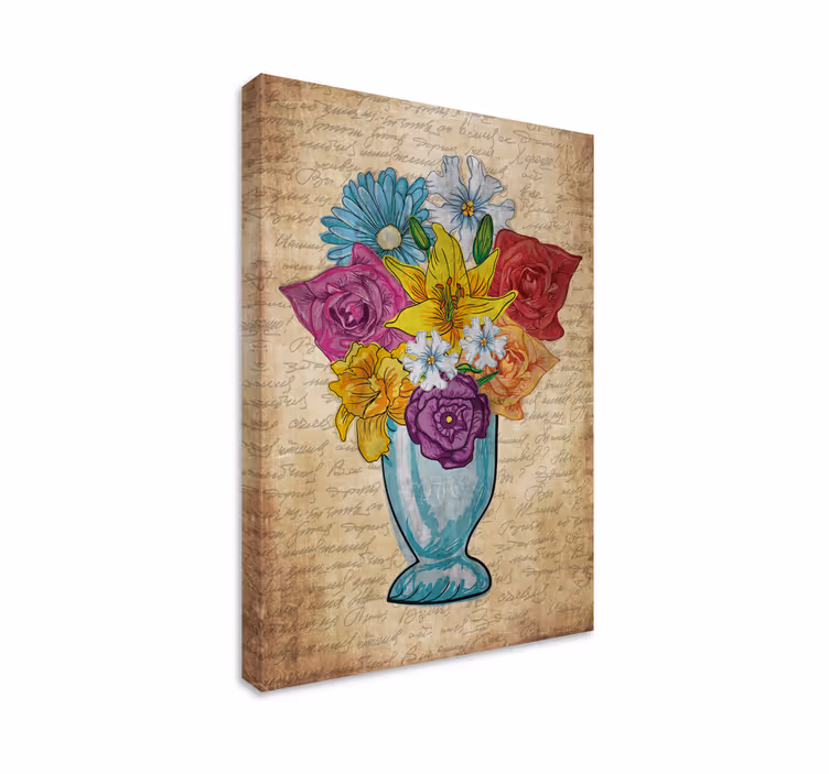 Dipinto fiori e piante vaso di fiori - TenStickers