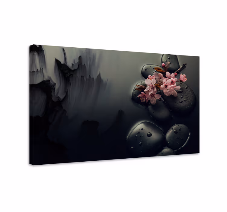 Quadro elegante con fiori colorati e pietre - TenStickers