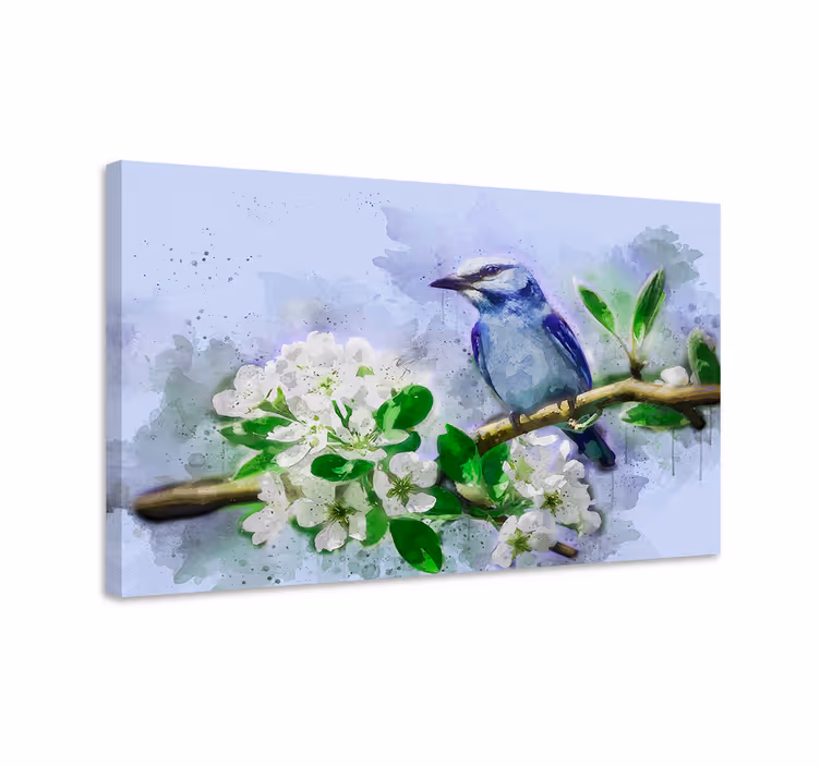 Quadro con uccelli uccello su fiore - TenStickers