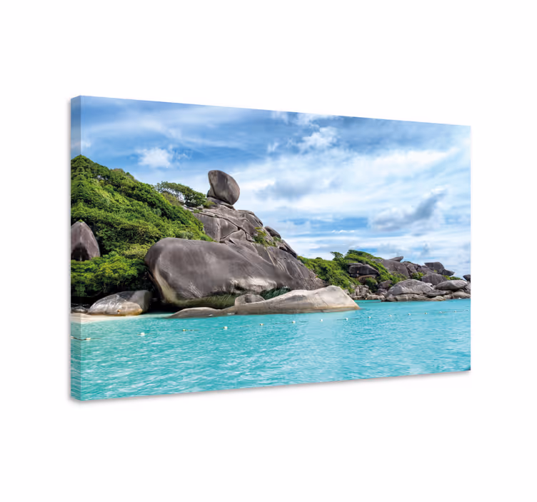 Quadro paesaggio vista dell'isola rocciosa - TenStickers