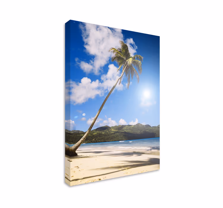 Quadro paesaggio oasi di spiaggia tropicale - TenStickers