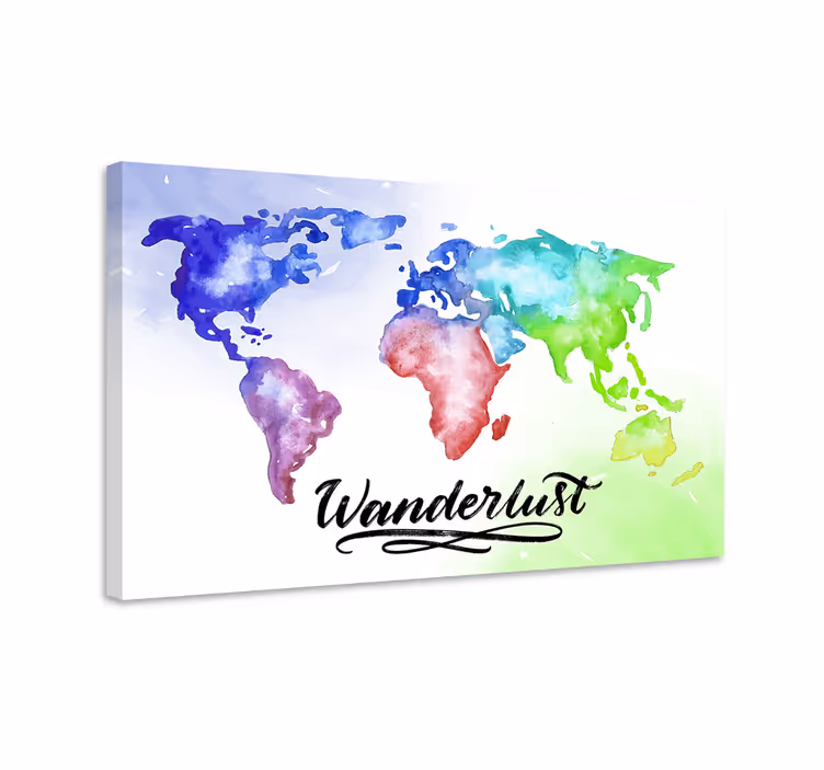 Quadro mappamondo mappa del mondo vivace - TenStickers
