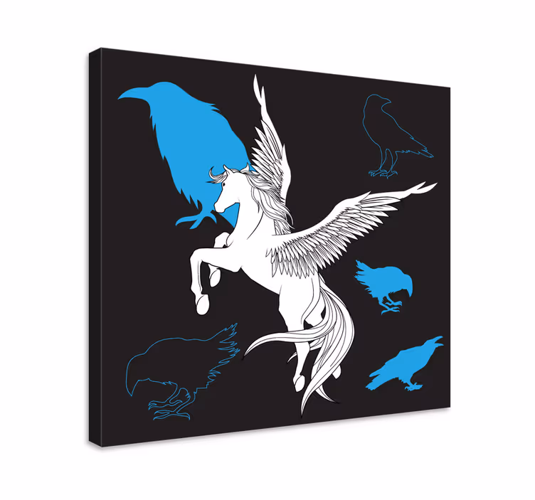 Dipinto dinosauri volo del pegaso mitico - TenStickers