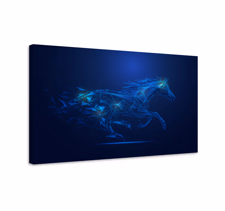 Quadro con cavallo geometrico in corsa - TenStickers