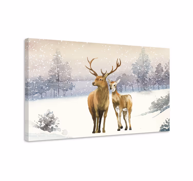 Quadro con cervo Cervo di famiglia - TenStickers