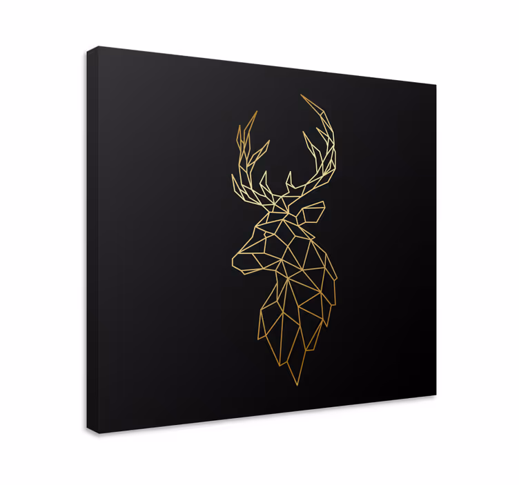 Quadro con cervo Cervo origami d'oro - TenStickers
