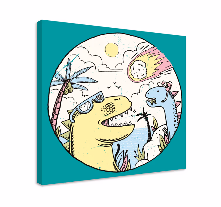 Dipinto dinosauri in avventura - TenStickers