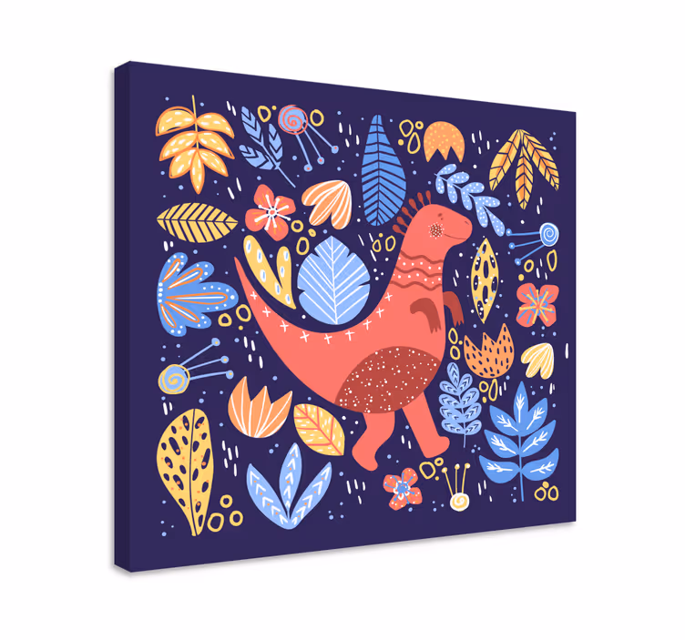 Dipinto dinosauri illustrazione giocosa di dinosauri - TenStickers