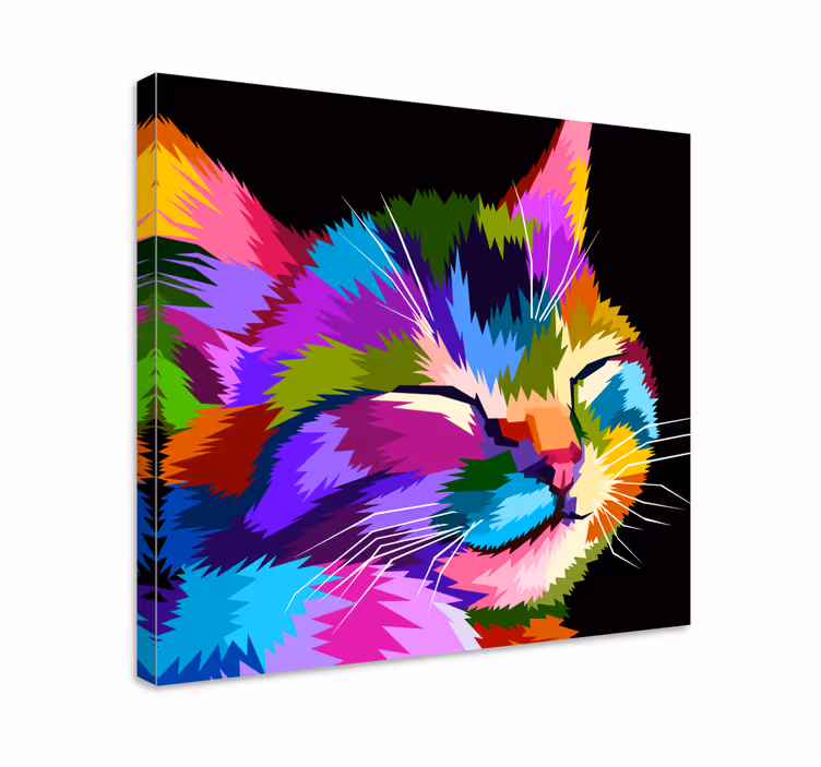 Quadro con gatto colorato effetto pixel - TenStickers