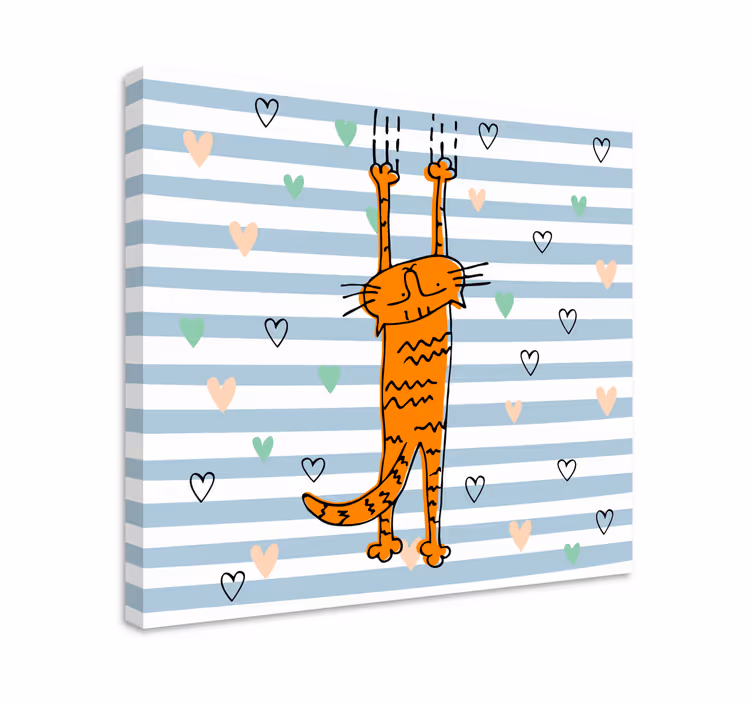 Quadro gatto felice arancione - TenStickers